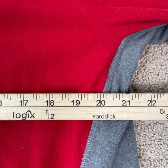 The North Face Jacket Mens L Red Gray TKA 100 Full Zip Fleece Hiking Outdoor - Picture 7 of 8